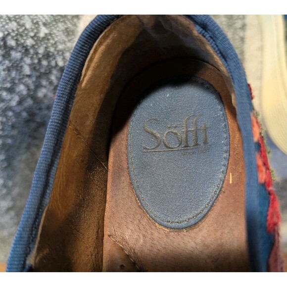 Sofft Shoe Slip On Somers Floral Embroidered Denim Boho Sz 8.5 M Leather Lining - Picture 6 of 8